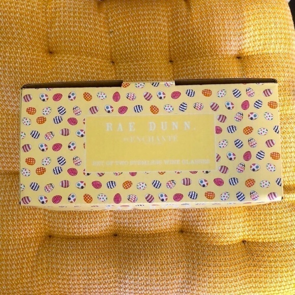 NEW RAE DUNN STEMLESS WINE GLASSES SET OF 2 | EGG HIDER & EGG FINDER | - Picture 2 of 4